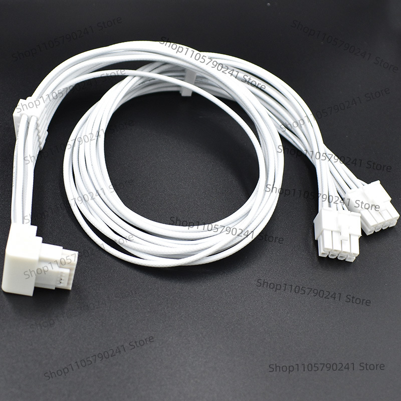 Dual 8Pin To 16Pin 12Vhpwr Cable - Белый кабель 16AWG с плетеным узором